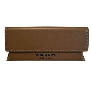 Burberry High End Tan Leather Eyeglasses Eyewear Magnetic Hard Case MINTY